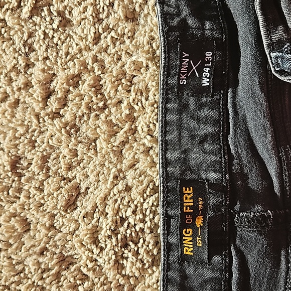 Ring of Fire black distressed jeans, size 34x30 - Picture 2 of 9